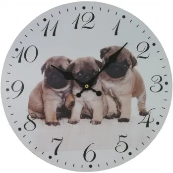 Hodiny Nástěnné hodiny Štěňata buldočci (Nástěnné hodiny se psem, Buldok, bulček)