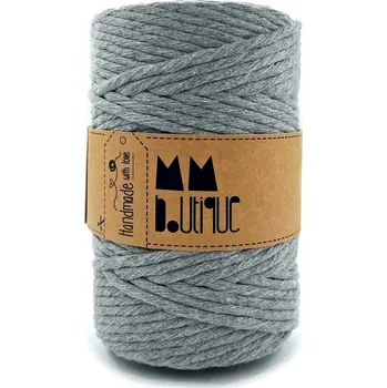 Příze MMboutique bavlněná šňůra na macramé Single twist 5mm 100m Dark grey