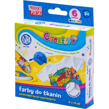 Výtvárné potřeby ASTRA CREATIVO Barvy na textil 6x15ml
