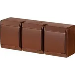 Trojzásuvka vodot.Galatea IP44 hnědá