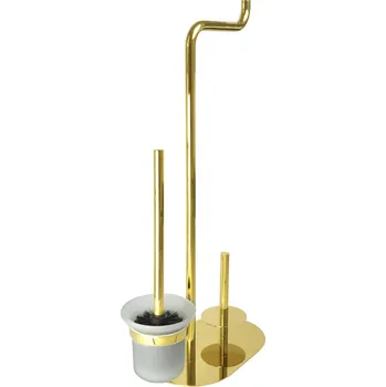 Deante Silia příslušenství, 3-funkční držák pro toaletní papír a WC kartáč, zlatá lesklá, DEA-ADI_Z732