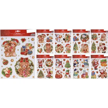 Vánoční dekorace Vánoční dekorace 30x21cm, 8druhů, na okna, 89073945