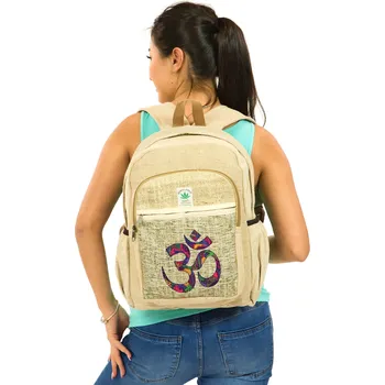 Městský batoh Himalife Batoh z himalájského konopí Om - béžová