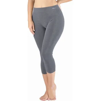 Dámské legíny GINA dámské legíny 3/4 délka, 3/4 kalhoty, bezešvé, klasické Eco Bamboo 95032P šedá bílá M/L