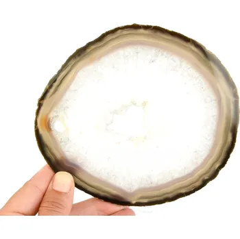 Přírodní kámen Přírodní achátový plátek s dutinou z Brazílie 213g