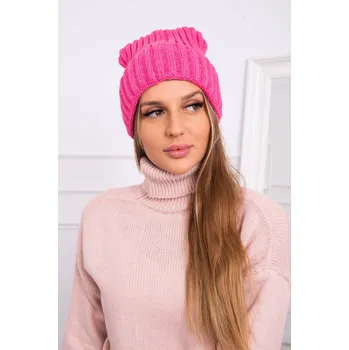 Čepice Čepice Magda s ohrnutím K293 růžová neonová UNI