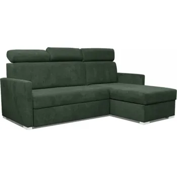 Sedací souprava Rozkládací rohová sedačka HUMAN tmavě zelená