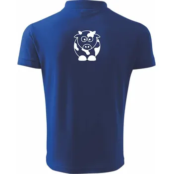 Pánská košile Roztomilá kráva - Polokošile pánská Pique Polo 203 - 5XL ( Královská modrá )