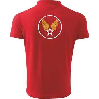 Pánská košile US Army Air Corps - zlatá - Polokošile pánská Pique Polo 203 - 5XL ( Červená )