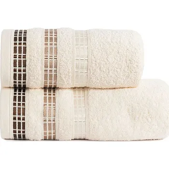 Ručník Bavlněný froté ručník s bordurou LUXURY 50x90 cm, krémová, 500 gr Mybesthome