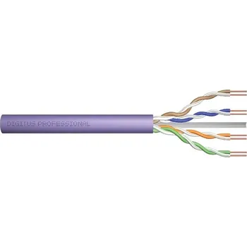 Síťový kabel DIGITUS CAT 6 U-UTP instalační kabel, drát, měď, délka 305 m, Papírový box, LSOH, AWG23, barva fialová DK-1613-VH-305