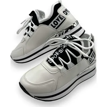 Dámské tenisky Fashion Dámské bílé šněrovací tenisky 05 Barva: Bílá, Velikost: 37