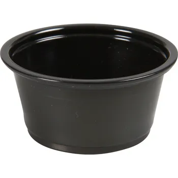 Jednorázové nádobí Dresinková miska černá 60 ml , pr. 62 mm (PP) (125 ks)