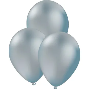 Balónek Funiglobal - 10 stříbrných balónků - Plain Colours -