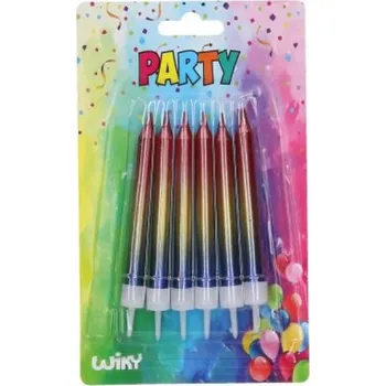 Dortová svíčka Svíčky dortové, metalické, 6 kusů