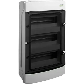 Rozvaděč Montáž na povrch, plastové pouzdro, IP65, 3 rady, 3x12 modulu, 1000V DC