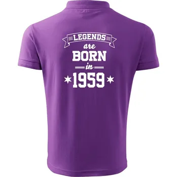 Pánská košile Legends are born in 1959 - Polokošile pánská Pique Polo 203 - 5XL ( Fialová )