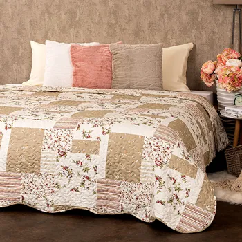 Přehoz na lůžko 4Home Patchwork přehoz béžový 220 x 240 cm