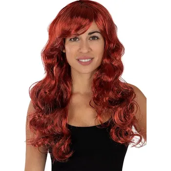 Karnevalová paruka Funiglobal - Červená paruka -