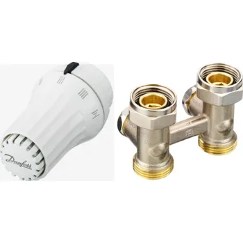 DANFOSS RAE-K termostatická hlavice M30x1,5, bílá + RLV-KS radiátorové šroubení přímé 3/4"x1/2" tvaru H, mosaz