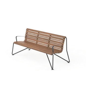 Zahradní lavice HTI W Lavička s opěradlem LWW129.01.a Materiál konstrukce: ocel, Povrchová úprava: komaxit dle RAL, Typ použitého obložení: iroko