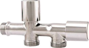 Rohový ventil na pračku a myčku chrom 1/2"x3/4"x3/4"