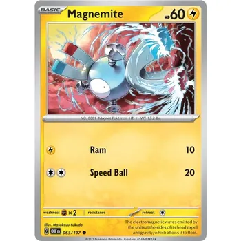 Sběratelská karetní hra Magnemite 063/197 - Obsidian Flames Typ karty: Non-Holo