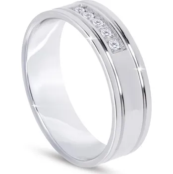 Prsten biju Dámský prsten z chirurgické oceli, masivní se zirkony 4000380 Velikost prstenu - obvod: 54 mm