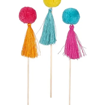 Koktejlová dekorace Boland - 6 míchátek se střapci - Lovely Llama -