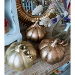 Měděná antik skleněná dekorace dýně Pumpkin - Ø 15*15 cm