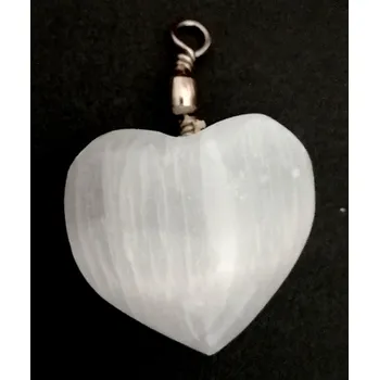Přívěsek Selenitové srdce, přívěsek 2,5-3 cm
