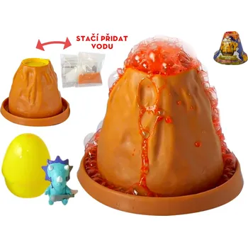 Mikro trading Crazy Dino - Sopka s lávou, vejcem a dinosaurem - 10 cm