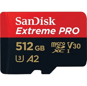 Paměťová karta Paměťová karta SanDisk Micro SDXC Extreme Pro 512GB UHS-I U3 (200R/140W) + adaptér