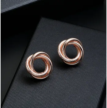 Náušnice B-TOP Náušnice klipsy Bijoux Druh barvy: Zlatá růžová