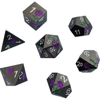 Příslušenství k deskovým hrám imago Sada kovových kostek Purple Rose, černé