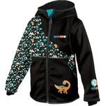 WAMU Dětská softshellová bunda WAMU, DINOSAUŘI, černo-hnědá 98 - 104