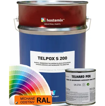 barva na kov Epoxidová barva 2v1 TELPOX S200 POLOMAT - 0,96kg + 0,24kg tužidlo - RAL 9005 černá