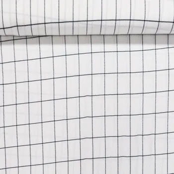 Košilovina bavlněná kreš 1040 1014 bílo-černý obdélník, š.150cm (látka v metráži)