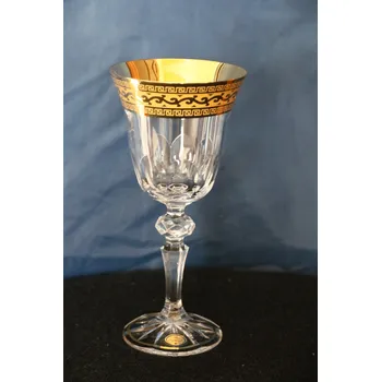 Sklenice Gold Crystal, sada zlacených sklenic na víno 170 ml, 6ks