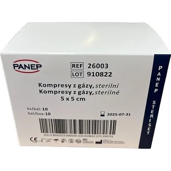 Kompres Kompresy z gázy sterilní 17/8vr. 5 x 5 cm / 10 x 10 ks