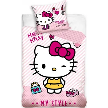 Povlečení Carbotex Hello Kitty My Style 140 x 200, 70 x 90 cm zipový uzávěr