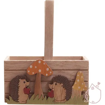 Dětsný nábytek Podzimní dekorace dřevěný košíček do interiéru