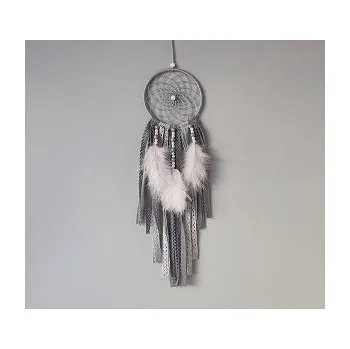 Lapač snů Lapač zlých snů - šedý s krajkami - 10 x 40 cm (S krajkami)