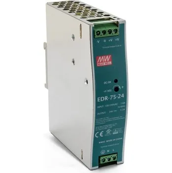 spínaný zdroj MEAN WELL EDR-75-24 průmyslový napájecí zdroj 24V 3,2A 75 W na DIN lištu