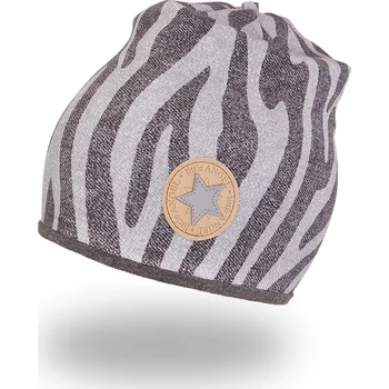 Oblečení a móda Little Angel Čepice podšitá Outlast® - šedočerný vzor/tm.šedý melír Velikost: 6 | 54-57 cm