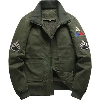 Pánská softshellová bunda Pánská outdoorová bunda oversize retro military s nášivky Barva: Zelená, Velikost: M