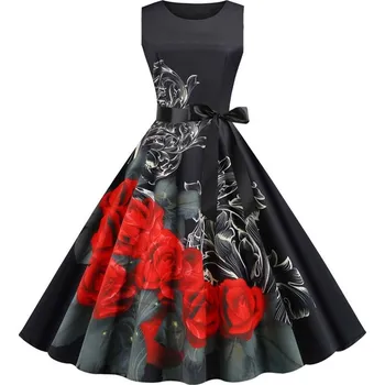 Dámské šaty Originální retro šaty délky midi Velikost: XL, Barva (Varianta): 1418-004