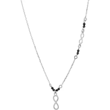 Náhrdelník Stříbrný náhrdelník s broušeným sklem - nekonečno - AP535-4415