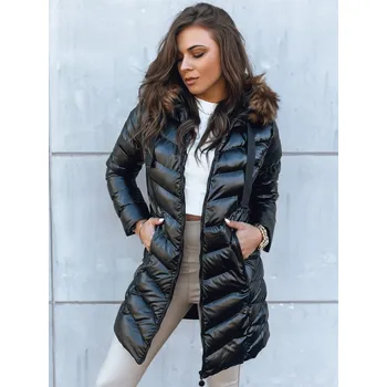 Černá lesklá delší bunda CRYSTAL TY3821 Velikost: XL