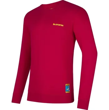 Pánské tričko Triko dlouhý rukáv pánské LA SPORTIVA Climbing on the Moon Sweatshirt M Fucsia/Giallo - L